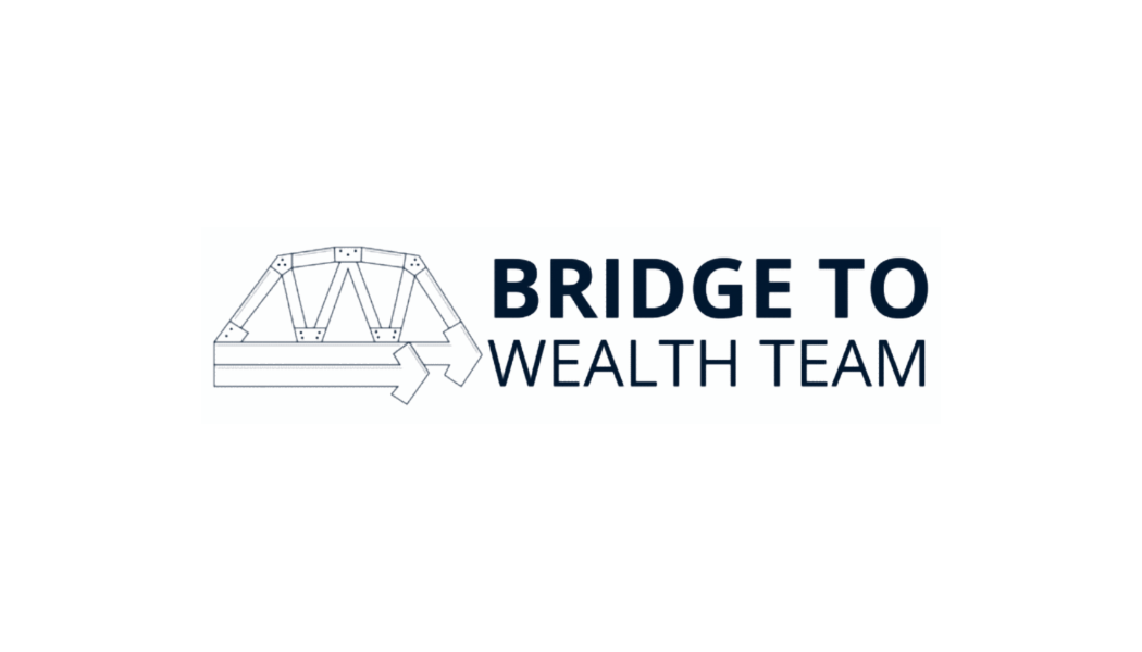 Bridge to Wealth Team logo, featuring a stylized bridge of arrows symbolizing intentional growth and strategic alignment.
